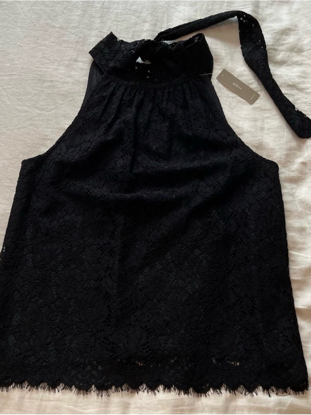 NWT J. Crew Black Lace Halter Top